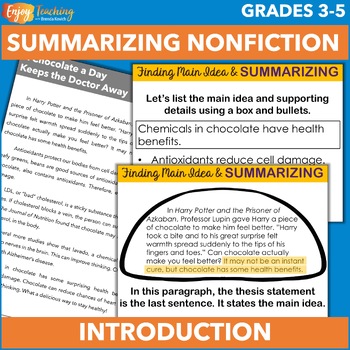 Preview of How to Write a Nonfiction Summary with Main Idea & Supporting Details Lesson