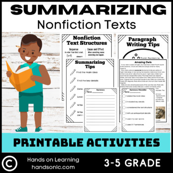 Preview of Summarizing Nonfiction Texts Teaching Tools and Practice Tasks