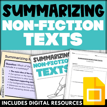 Preview of Summarizing Nonfiction Texts - Writing a Non-Fiction Summary Paragraph - OLC4O