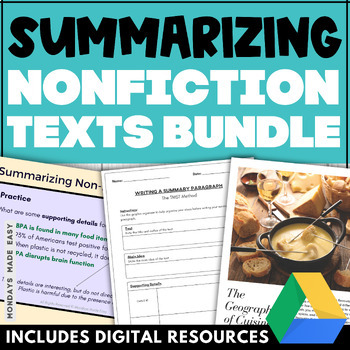Preview of Summarizing Nonfiction Texts - Writing a Nonfiction Summary - Information Texts