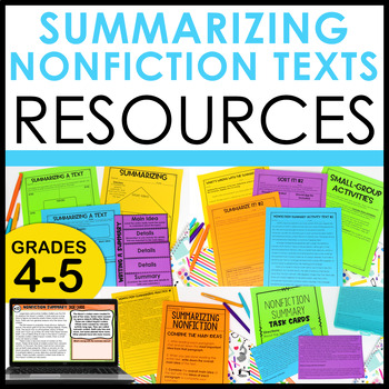 Preview of Summarizing Nonfiction Texts with Google Slides™ Summary Activities