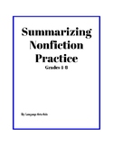 Summarizing Nonfiction Worksheet