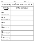 5 W's Summary Writing Worksheets & Teaching Resources | TpT