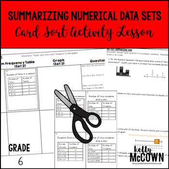 Preview of Summarizing Numerical Data Sets Card Sort