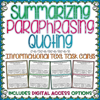 summarizing paraphrasing and generation