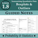 Summarizing Quantitative Data: Boxplots & Outliers (ProbSt