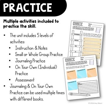 Summarizing Reading Strategy Unit: Notes, Practice, & Assessment