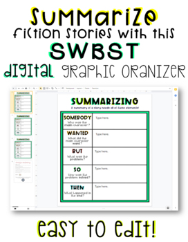 Preview of Summarizing // Somebody Wanted But So Then Graphic Organizer