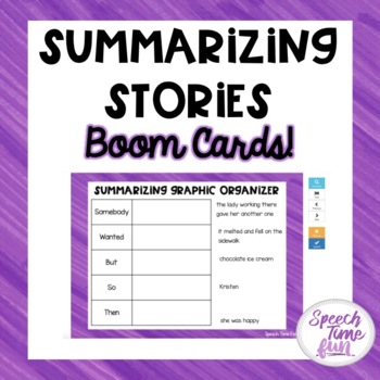 Preview of Summarizing Stories BOOM CARDS™️