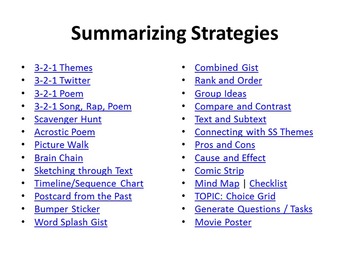 Preview of Summarizing Strategies