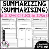 Summarizing (Summarising) Reading Response Pack - Template