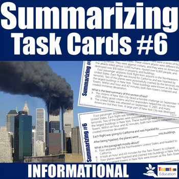 Preview of Summarizing Task Cards #6 September 11th (9/11)