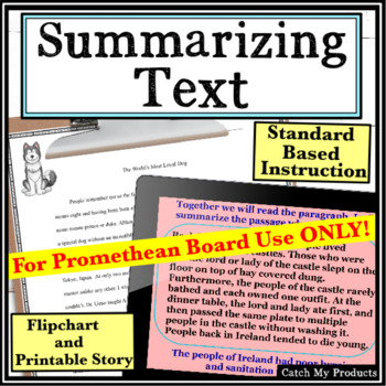 Preview of Summarizing Text of Nonfiction Passage with Hachiko Story for Promethean Board