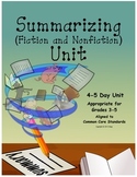 Summarizing Unit, aligned to common core standards, grades 3-5