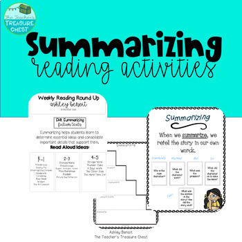 Summarizing Worksheets and Read Aloud Plans | TPT