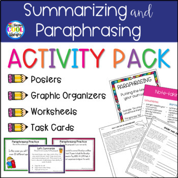 Preview of Summarizing and Paraphrasing Activities - Research Skills