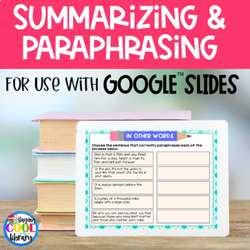 Preview of Summarizing and Paraphrasing Research Activities for Google Slides