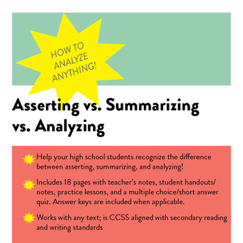 Preview of How to Analyze Anything: Asserting vs. Summarizing vs. Analyzing