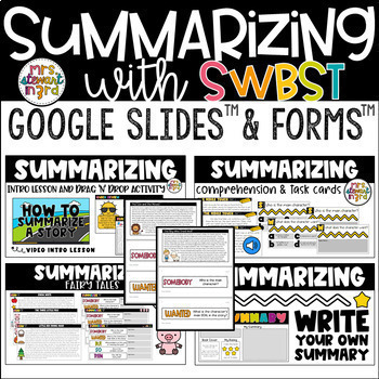 Preview of Summarizing with SWBST Digital + Print Reading Activities on Google Apps™