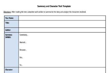 character trait template