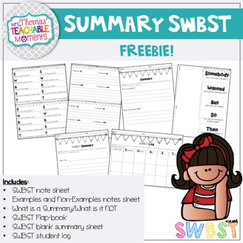 Preview of Summary SWBST Foldable and more! FREEBIE!