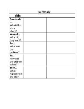 Summary Graphic Organizer (FREE) by V Gregory | TPT