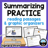 Summary Graphic Organizer and Summarizing Reading Passages