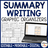Summary Graphic Organizers | Editable | Google Classroom V