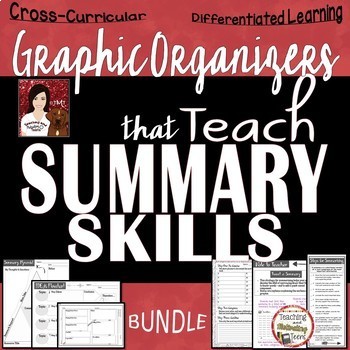 Preview of Summarizing Activities & Graphic Organizers with Steps Checklist, Middle & High