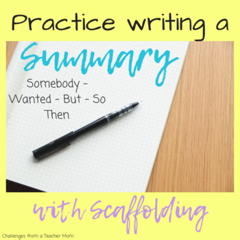 Preview of Scaffolded Summary Practice and Activity
