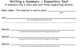 Summary Stems/Graphic Organizers for Expository & Narrative Texts
