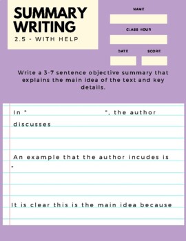 Preview of Summary Writing - Informational Texts