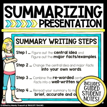 Preview of Summary Writing Process: Introductory Presentation & Guided Student Notes