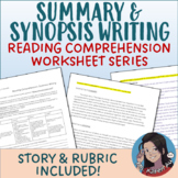 Summary Writing Worksheet with Rubric Editable + Digital