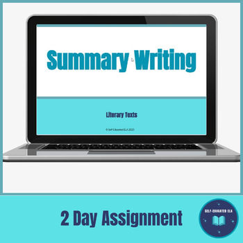 Preview of Summary Writing of Literary Texts Google Slides for Grades 3 - 6