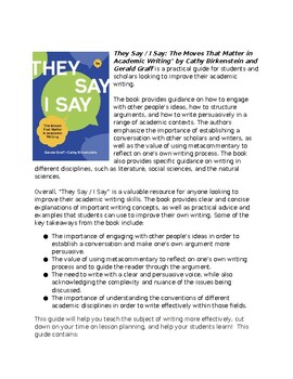 Preview of Summary and Lessons:They Say / I Say: The Moves That Matter in Academic Writing"