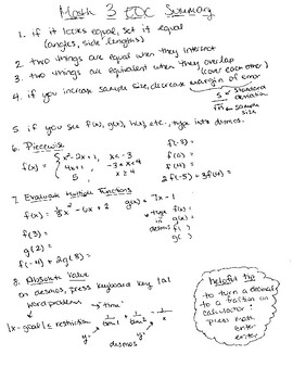 Preview of Summary of Math III for the EOC