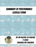 Summary of Performance Google Form IEP and 504 Case Manage