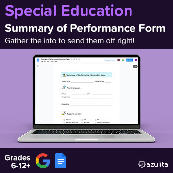 Preview of Summary of Performance (SOP) Information Form — Google Docs