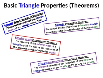 Preview of Summary of Triangle Basics