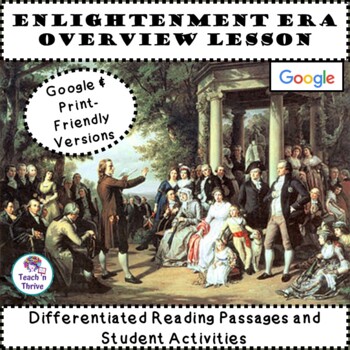 Preview of Summary of the Age of Enlightenment,  Overview Differentiated Close Read Lesson