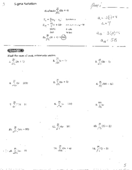 Preview of Summation Sigma Notation Infinite Geometric Series Measures of Central Tendancy