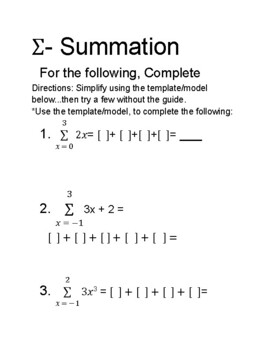 Preview of Summations