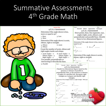 Preview of Summative Assessments 4th Grade