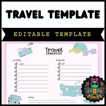 Preview of Summer 2024 Google Editable Travel Planner Checklist Template