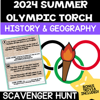 Preview of Summer 2024 Olympics Current Events, History, and Geography Scavenger Hunt