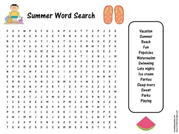 summer worksheet summer word search summer wordsearch