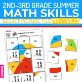 Summer 2nd-3rd Math Skills Worksheets | Secret Picture Tiles