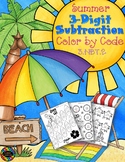 Summer 3-Digit Subtraction with Regrouping Color-by-Code P