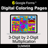 Summer: 3-Digit by 2-Digit Multiplication - Digital Colori